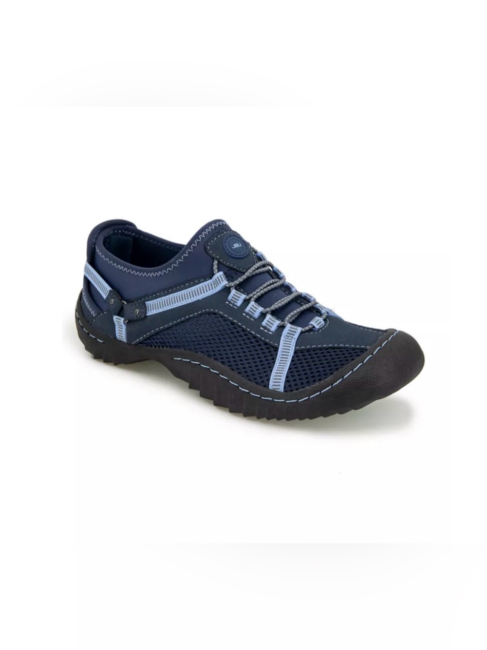 Jambu Navy Blue Slip On Flats with Light Blue Accents
